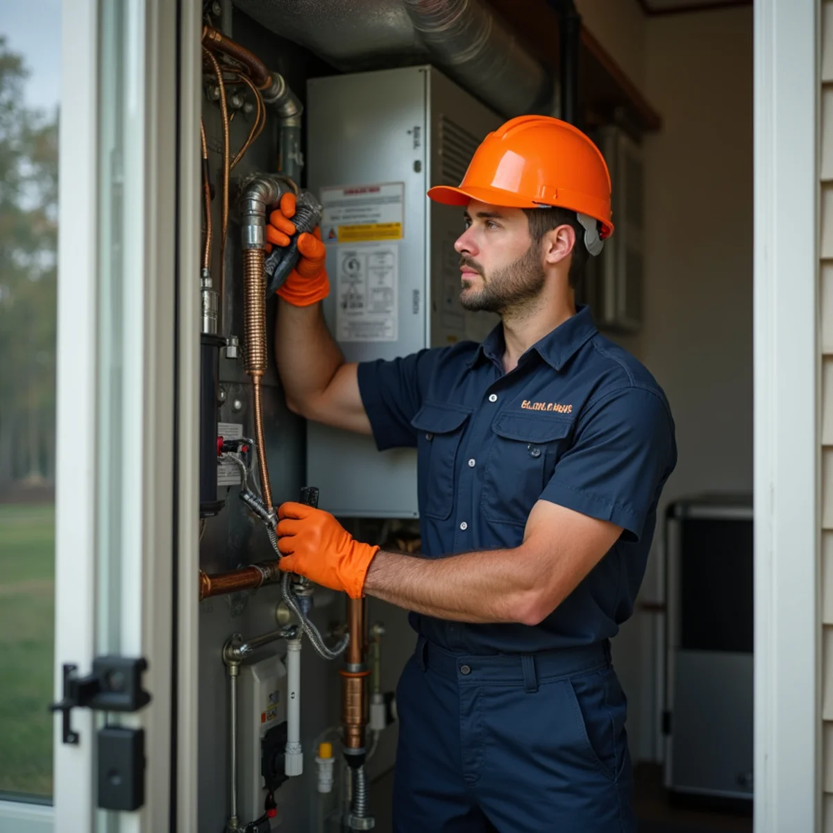 HVAC technician providing service in Bethesda, MD