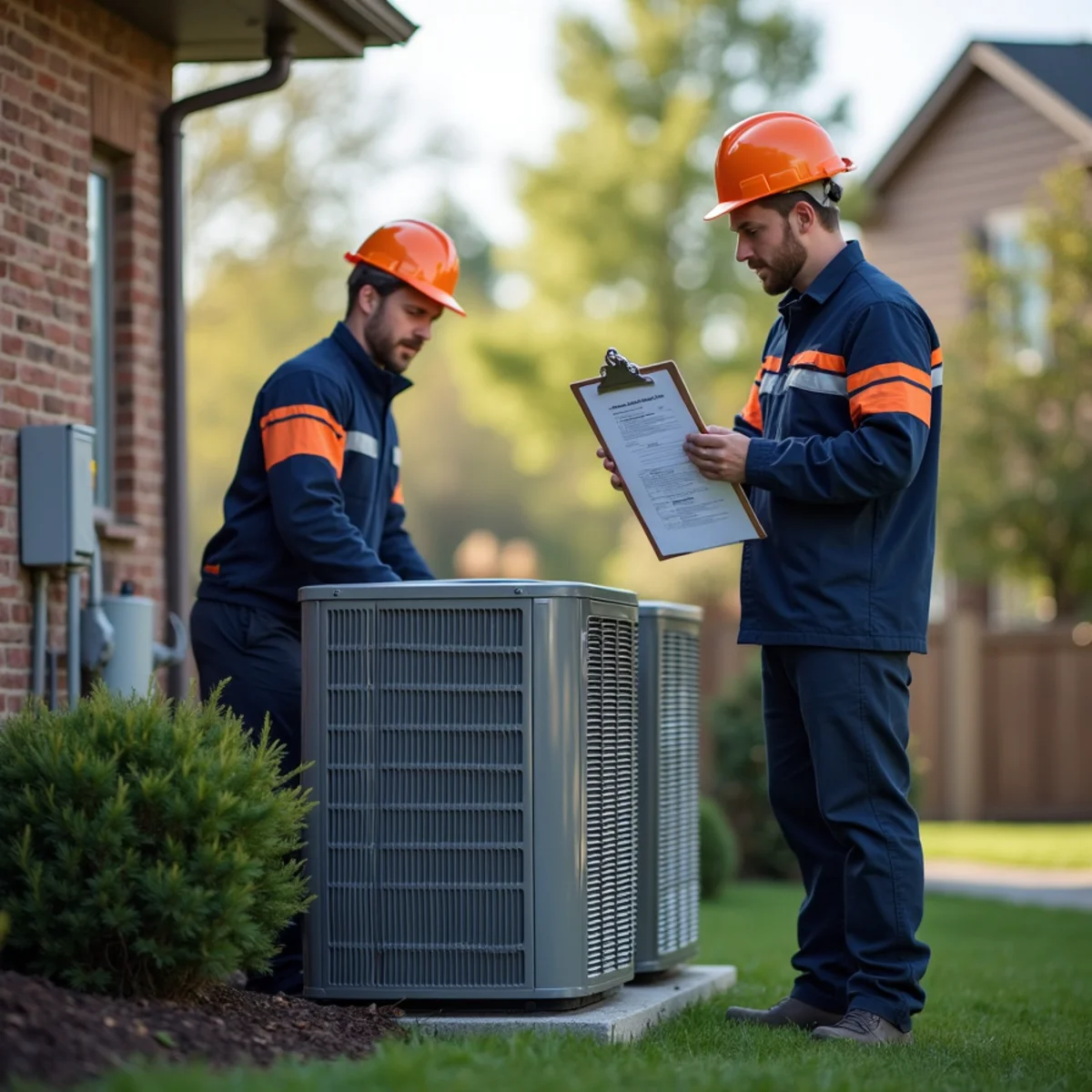 New air conditioner condenser installed at a Montgomery County MD home
