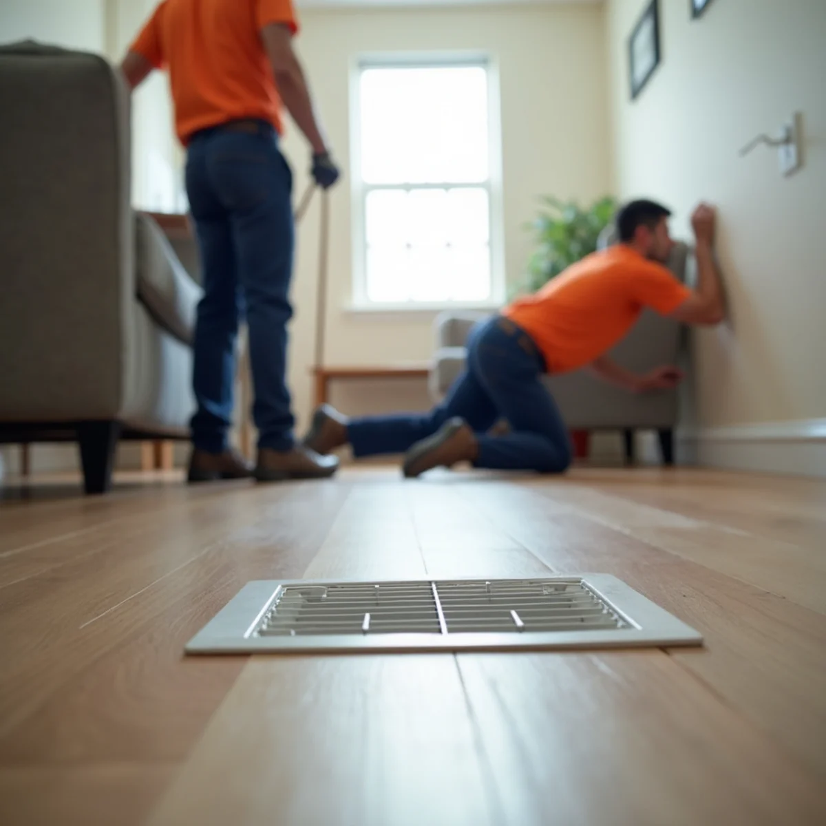 Unblocked floor supply vent with clear airflow