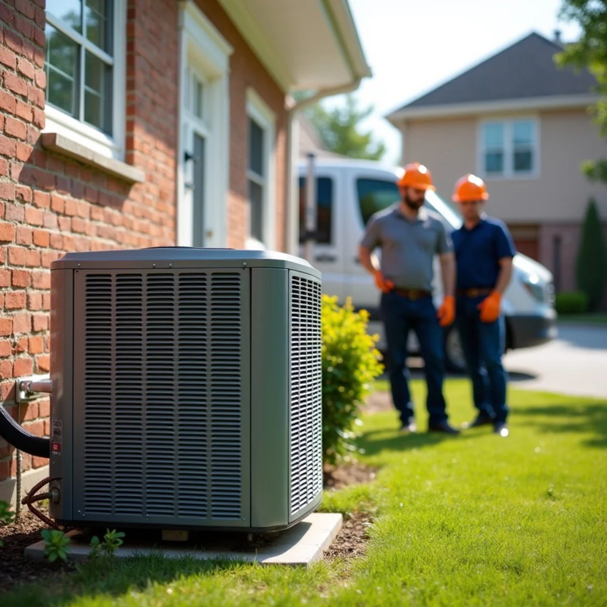 Well-maintained air conditioner condenser at a Gaithersburg home