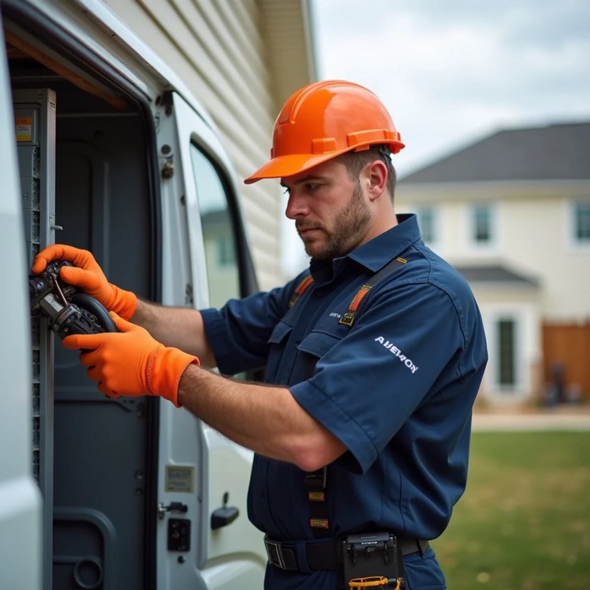 HVAC technician providing service in Clarksburg, MD