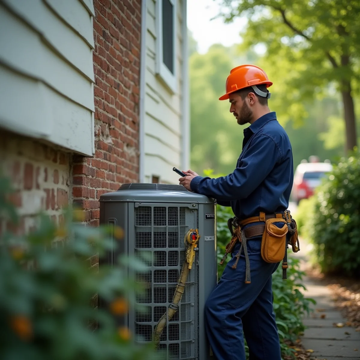 HVAC technician providing service in Colesville, MD