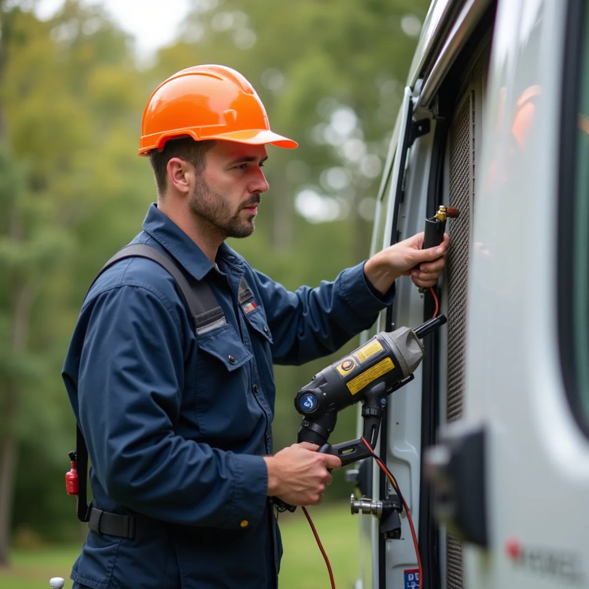 HVAC technician providing service in Potomac, MD